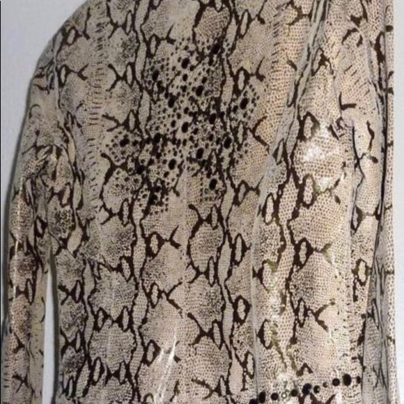 PAMELA McCoy Leather Snakeskin Pattern jacket NEW - Picture 3 of 7